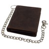 MARSHAL Men's Chain Biker Vintage Leather RFID Blocking European Style