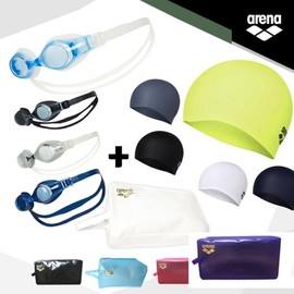 Arena Swim Goggles, Swim Cap, and Bag Set (3-Piece Set) / 아레나 수영안경 수영모자 가방세트(3종 한 세트)