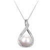 SHOWERORO Fashionable Pearl and Zircon Pendant Necklace Pearl Clavicle Chain