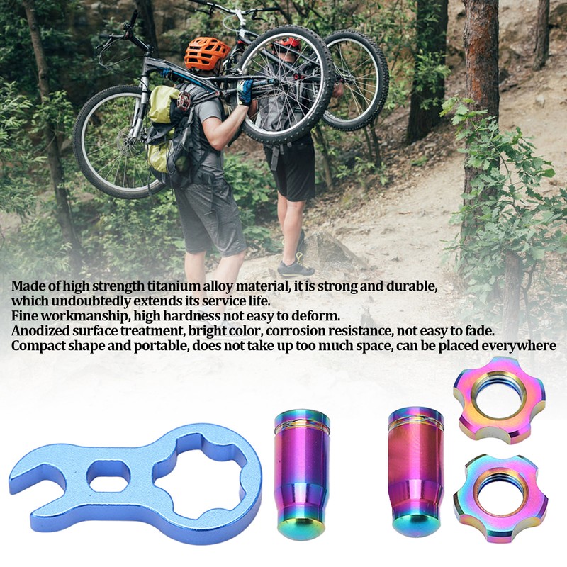 RISK 7pcs Titanium Alloy Bicycle Presta Valve Cap Strong Hardness