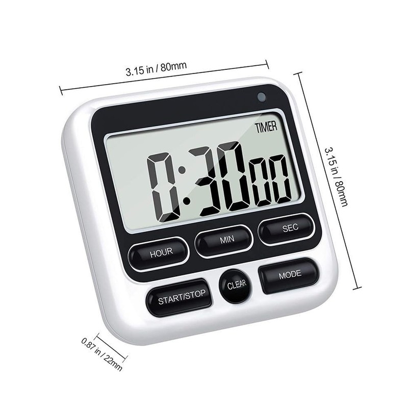Digital Kitchen Timer, Kitchen Alarm Clock, Magnetic with Alarm, Stopwatch/Countdown