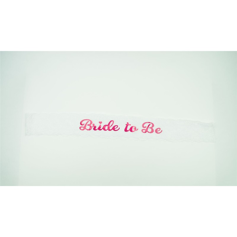 SHATCHI Bride to BE Sash White Lace Hen Night Out