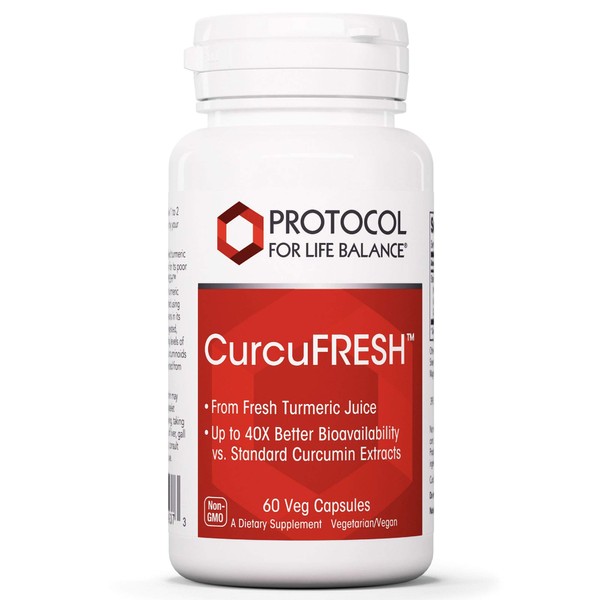 Protocol CurcuFRESH - Turmeric Curcumin 500mg - Standardized Turmeric Root Juice - 60 Veg Caps