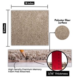 Smart Squares Easy Street Premium Made in The USA Carpet Tiles 18x18 Inch, Soft Padded, Seamless Appearance, Peel and Stick for Easy DIY Installation (10 Tiles - 22.5 Sq Ft, 4032 Casa Marina)