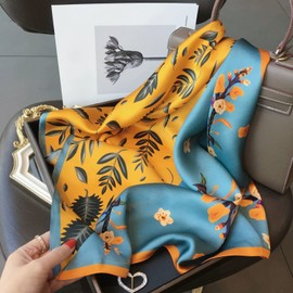 100% Pure Mulberry Silk Square Scarf 27"x27" Women Men Neckerchief with Gift Packed Headscarf PoeticEHome