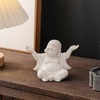 Houlu Small White Laughing Buddha Statue for Home Decor, Ceramic