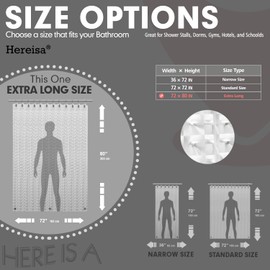 Hereisa Extra Long 3D Ice Cube Shower Curtain - PEVA Waterproof Bath Curtain with 12 Metal Grommets & 3 Magnets, Lightweight 3G Transparent Design, 72x80 Inches