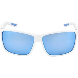 Bullhead Safety Lionfish Glasses, Anti-Fog, Scratch Resistant, Precision Lens with UV Protection, Comfortable and Lightweight, Ice Blue Mirror Lens and Matte White Full-Frame, One Size