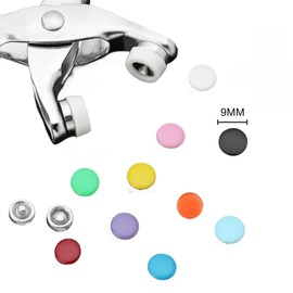 Snap Button Kit,Colorful Metal Snaps Buttons,Hollow and Solid Metal Prong Snaps Buttons with Setting Tool,Snap Button Fasteners Kit Perfect for DIY Crafts Clothesand Sewing.(9.5MM)