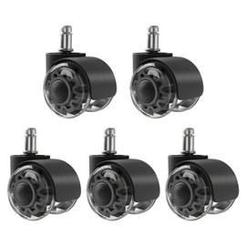 Office Chair Caster Wheels,Set of 5,2 Inch Twin Rollerblade Chair Wheels,Heavy Duty Rubber Caster Smooth Quiet Rolling Safe Protection for All Floors, Black