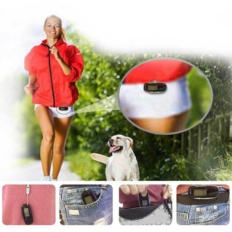 USB Charging Step Counter Walking 3D Pedometer with Large LCD