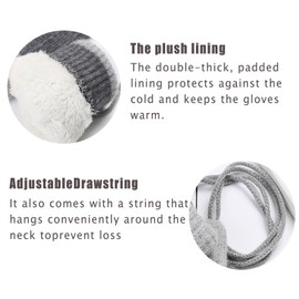 Ccomage 2 Pairs Thick Knit Baby Winter Mittens 0-3Y Girls Boys Toddler Cold Weather Warm Knit Mittens On String Kids Insulated Snow Fleece Gloves with Warm Lining for Christmas New Years Gift