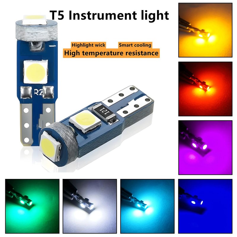 Bittwee T5 LED Lights for Car Dashboard, 20 Pcs 3030-3SMD