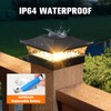 APONUO 4x4 Solar Post Cap Lights with 8 RGB Solid