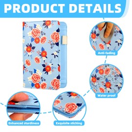 YIXONER Server Book with Zipper Pocket Server Books for Waitress Book Cute 5X8 Inch Serving Book Guest Check Book Holder for Servers/Waitress/Waiter Book Organizer Fits Server Aprons Floral Carnation