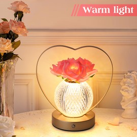 Birthday Gifts for Women,Flower Lamp,Portable Metal Night Light ,Rechargeable Cordless LED Touch Lamp,3-Colour Infinitely Dimming Small Lamp,Gifts for Mom for Valentine Day,Mothers Day,Xmas,Birthday
