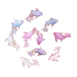 Leadigol 100Pcs Goldfish Resin Figurine Crafts DIY Manicure Scrapbook Ornament Jewelry Accessories Wedding Applique Cute Mini Shiny Fish Resin Figurine(Mixed)
