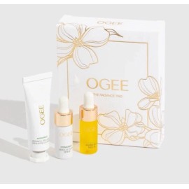 Ogee Trio mini travel Jojoba Face oil Exfoliating cleanser Seeds of youth Serum
