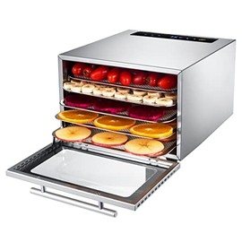 Ausegia Food Dehydrator, 400W Stainless Steel Dehydrated Dryer, 24H Timer,190°F Temperature Control, for Herbs, Meat, Fruit, Dog Treats and Yogurt