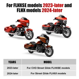 PSLER 5" Wave Windshield Windscreen Wind Splitter for CVO Street Glide FLHXSE,Street Glide FLHX 2023 2024 (Black)