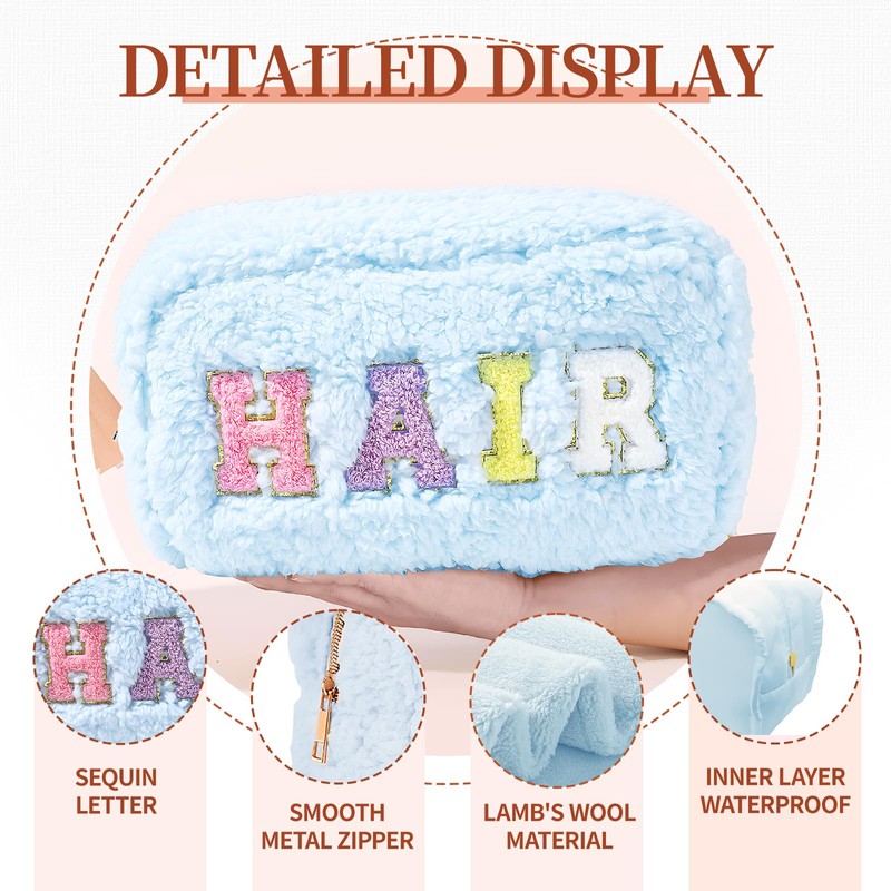 oyhqes 2Pcs Preppy Makeup Organizer Bag Set (hair,face)