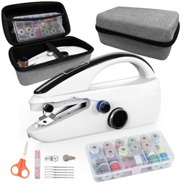 Sewing Kit:Sewing bliss in one box.Handheld sewing machine,beginner's sewing kit with storage,two power supply modes,portable mini sewing machine,Handheld for Beginners.