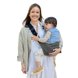 Jané Catch Baby Sling Hip, Side Carrier, Adjustable, Ergonomic and Non-Slip, 100% Cotton, 9-48 Months, Grey
