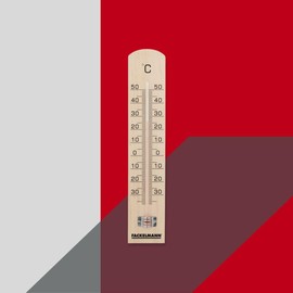 Fackelmann Tecno 16365 Wooden Thermometer 18 cm Birch Wood Beige/Coloured 22.8 x 6.1 x 2 cm