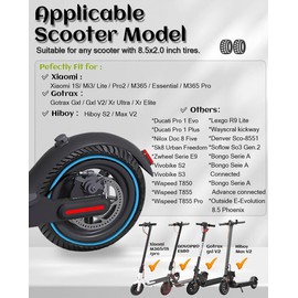GLDYTIMES 8.5 x 2.0 Inches Electric Scooter Gotrax Tire 50/75-6.1 Solid Tire Fit for Gotrax Gxl V2/XR Apex Xl~Hiboy S2 Max Pro~Hover 1~AOVOPRO ES80~Xiaomi, 8 1/2" Tyre Anti-explosion Replacement Wheel