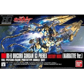 BANDAI - Maquette Gundam - Unicorn Gundam 03 Phenex Destroy Mode Narrative Ver Gunpla HG 1/144 13cm - 4573102592507