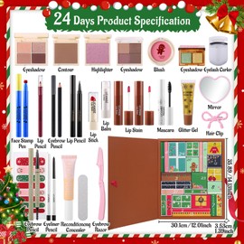 Makeup Advent Calendar 2025, 24 Days Christmas Gift Makeup Sets For Women, UCANBE 2025-2026 Xmas Countdown Calendar Full Makeup Kits Beauty Makeup & Cosmetic For Teens, Girls Gift