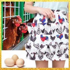 HICHBRLICH Egg Collecting Apron with 12 Deep Pockets, Gathering Holding Apron for Chicken Hen Duck Goose Eggs
