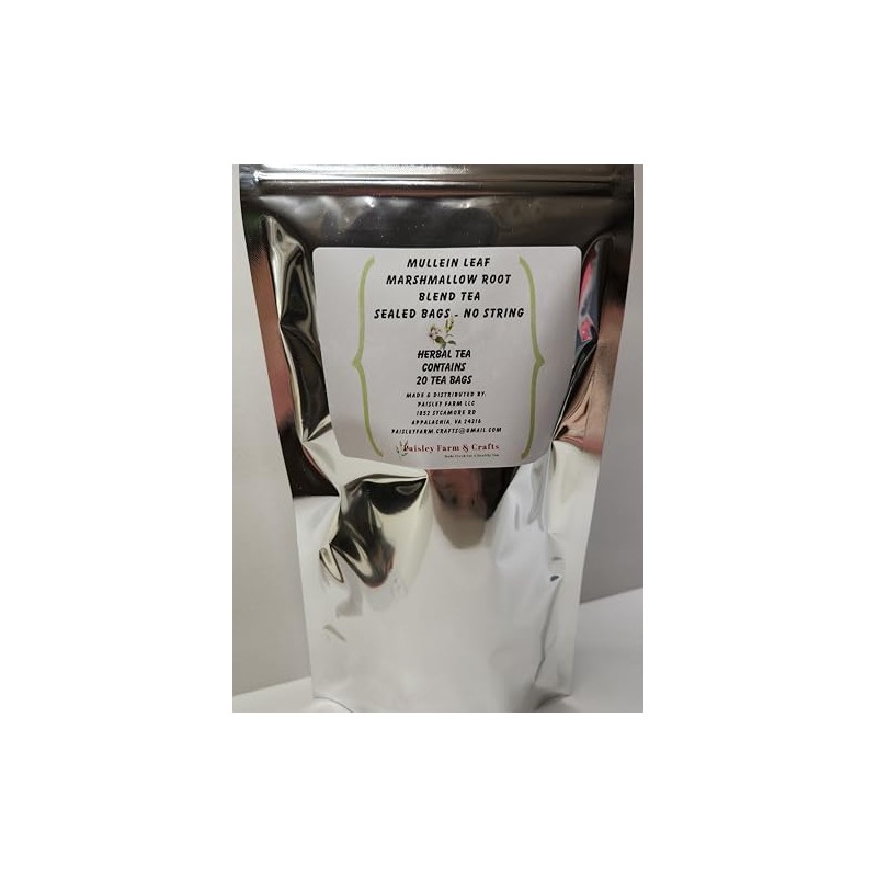 Mullein Leaf Marshmallow Root Blend Tea Bags - All Natural