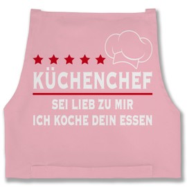 Shirtracer - Apron - Cooking Apron Men 1 - Küchenchef - Sei lieb zu mir ich koche dein Essen, 7 Pink