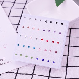 10-20 Pairs Cubic Zirconia Plastic Stud Earrings for Sensitive Ears 2-6mm Cubic Zirconia for Women Silicone Post Stud Earrings Earrings Set-2mm 20 pairs