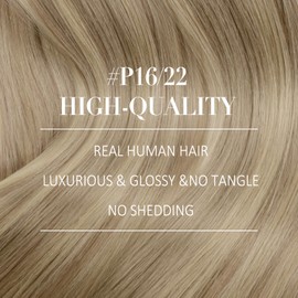 YoungSee Hair Extensions Nano Ring Highlight 18Inch Nano Extensions Human Hair Dark Blonde Highlight with Ash Blonde Nano Bead Hair Extensions Durable With Proper Care Beads Hair Extensions 50g 50s