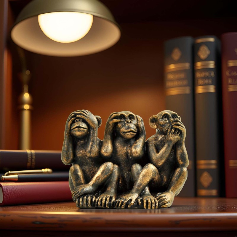 Figura de tres monos sabios – Hear No Evil, See
