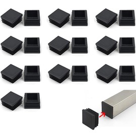 Square Plastic Furniture Plugs 40mm x 40mm Chair Desk Leg Cover Pack of 20