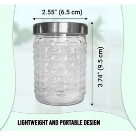 KANSY Plastic Storage Jars with screw top Silver lids - Food Storage Canisters Containers for Kitchen Use, Airtight Refillable BPA Free Round Clear, Hardware Store (250ml, Pack of 6)