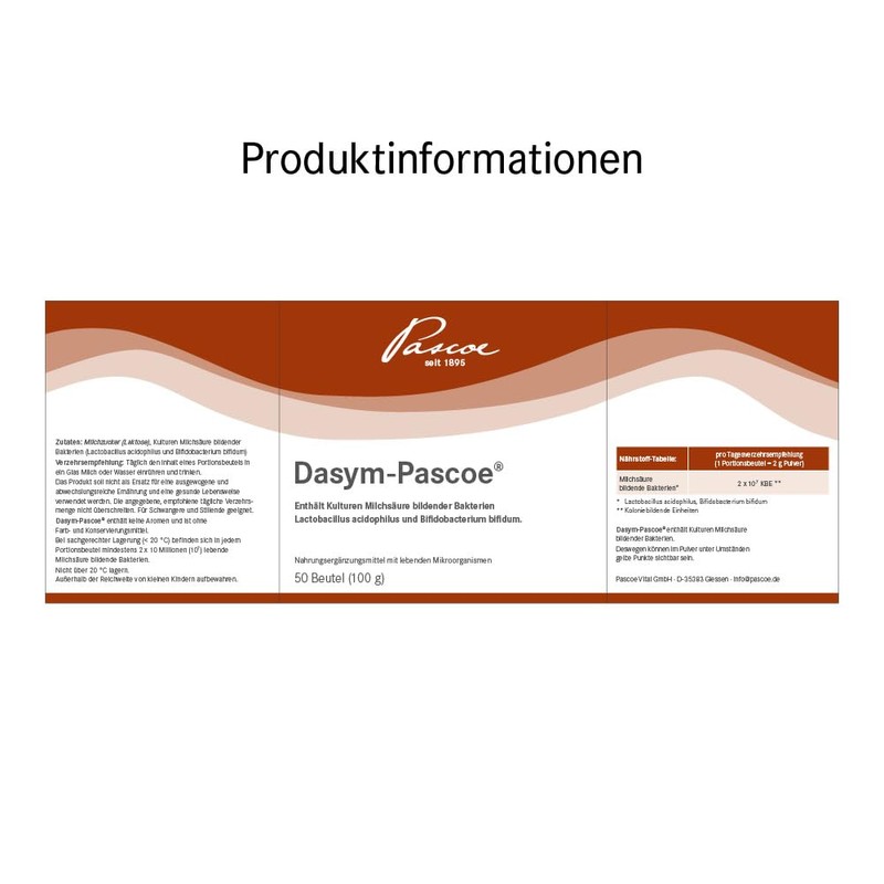 Dasym-Pascoe: Lactic Acid Bacteria Cultures: Lactobacillus Acidophilus & Bifidobacterium Bifidum