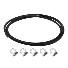 HOPESPANNER 1/4" Fuel Line Kit 10ft Vacuum Hose Automotive Fuel Hose with 5 Clamps 1 Set