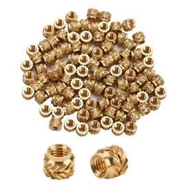 Knurled Insert Nuts,100pcs M3 Heat Set Inserts 3D Printing M3 Threaded Insert Heat Embedment Nuts Brass Female Threaded Internal Press-in Insert Nuts for 3D Printing Parts