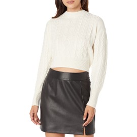 The Drop Waylon Cropped Cable Knit Jumper, Whisper White, XXL