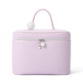 Francfranc French Wave Shape Vanity Pouch, Large, light purple