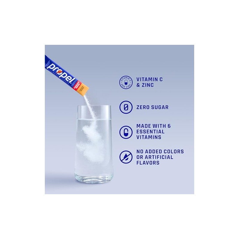 Propel Powder Packets, Immune Support, Orange Raspberry (Pack of 96)