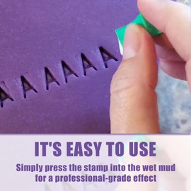 GEDEUBAN Letter Stamps for Clay, DIY Uppercase Alphabet & Numbers Stamps for Pottery Concrete Cookie
