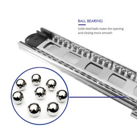 6 Pairs of 14 Inch Hardware 3-Section Full Extension Ball Bearing Side Mount Drawer Slides,100 LB Capacity Drawer Slide