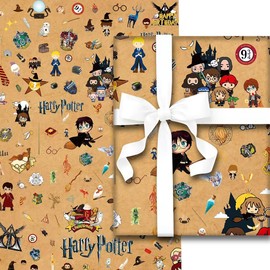 5 Sheets Wizard Gift Wrapping Papers 50cm x 70cm Kraft Gift Wrapping Paper For Kids Birthdays Party Decoration Party Favors Supply DIY Crafts Gift