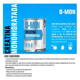 Creatina Monohidratada 250g D-mon Varios Sabores                                                                                                      