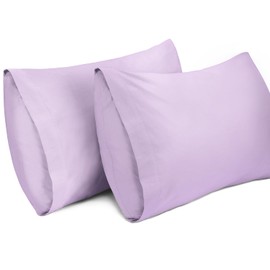 Lirex 2 Pack Pillow Cases, 100% Cotton Breathable Pillowcases Pillow Covers, 20 x 36 inch (50 x 91 cm) King Standard Size, Purple